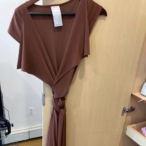 Rust colored wrap dress